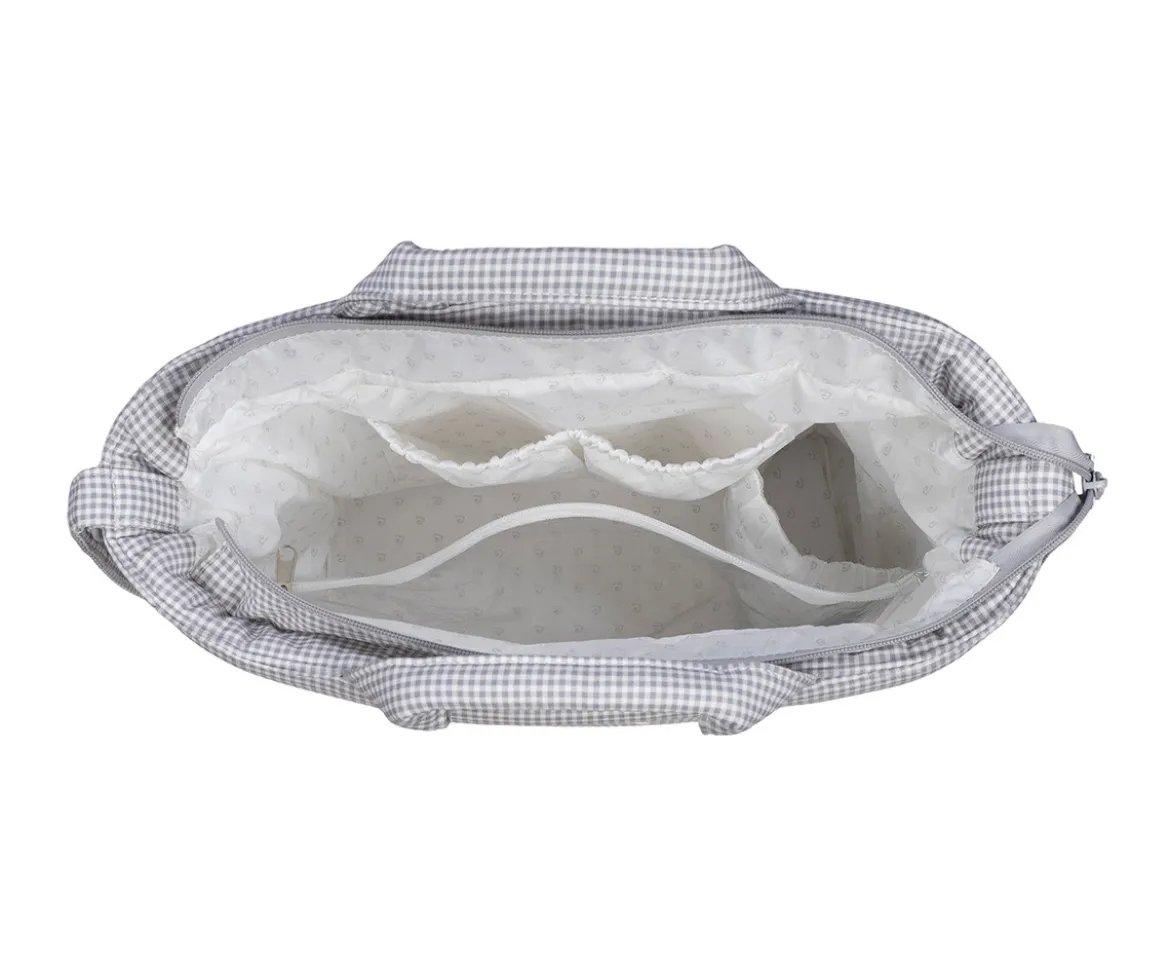 Bolsa Canastilla Little Bloom Vichy Gris