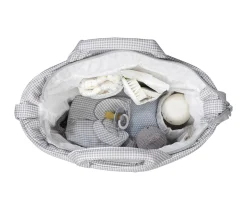 Bolsa Canastilla Little Bloom Vichy Gris