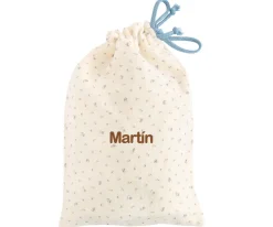 Bolsa Merienda Flor Azul Personalizable