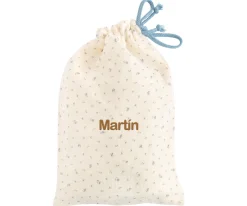 Bolsa Merienda Flor Azul Personalizable