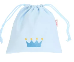 Bolsa Merienda Personalizada Piqué Corona Azul