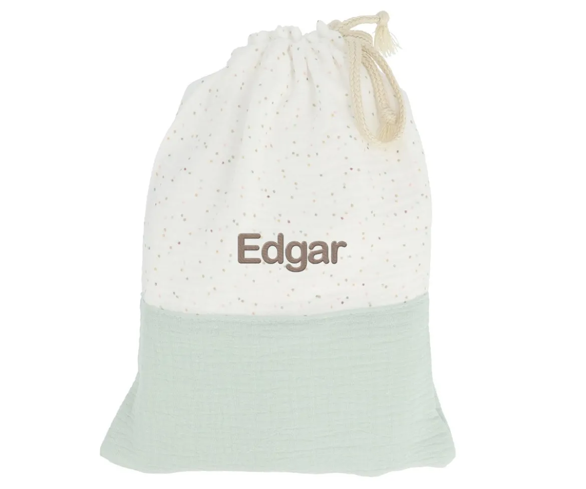 Bolsa Merienda Rainbow Dots Verde Personalizable