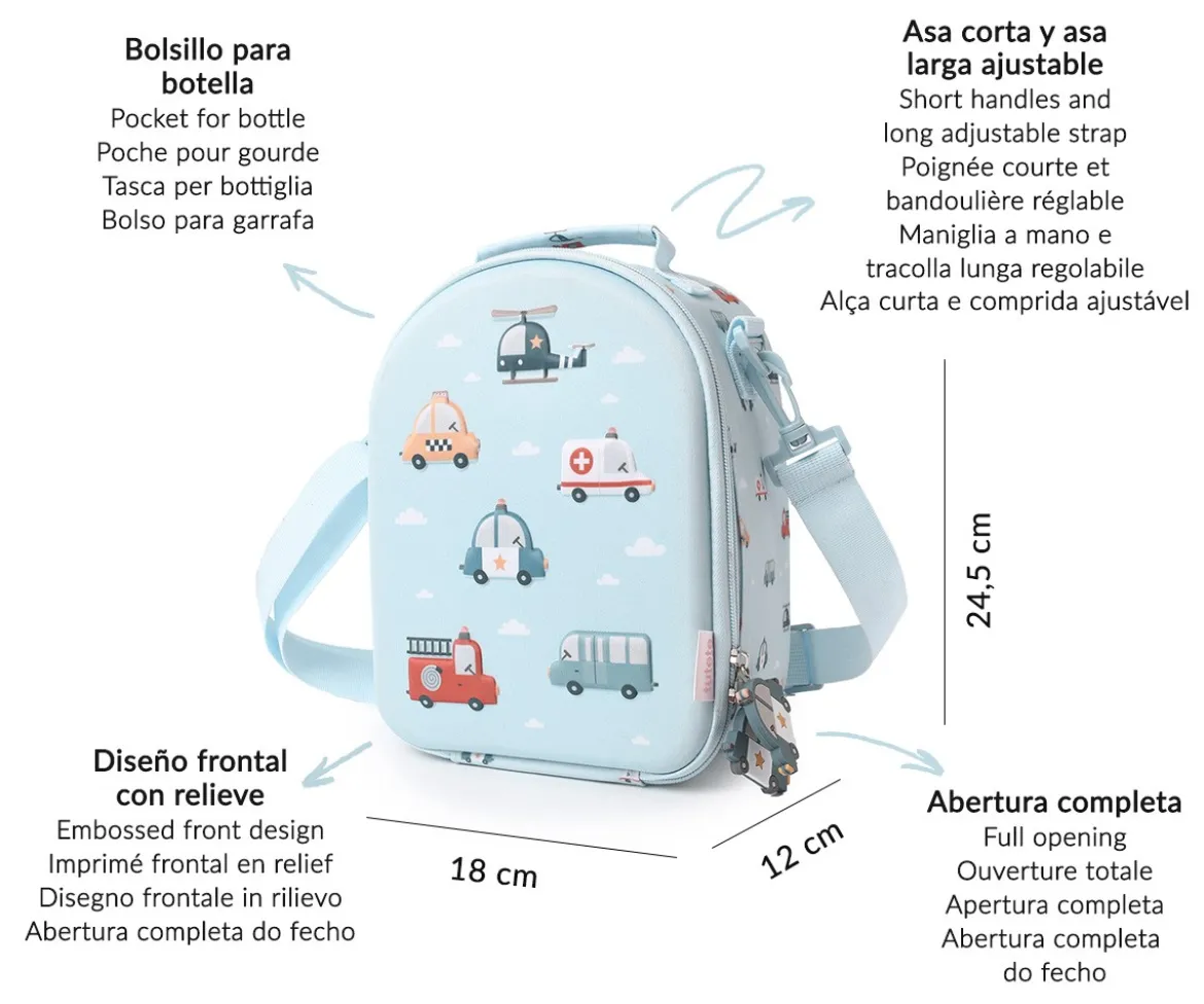 Bolsa Merienda Térmica 3D City Cars Personalizable