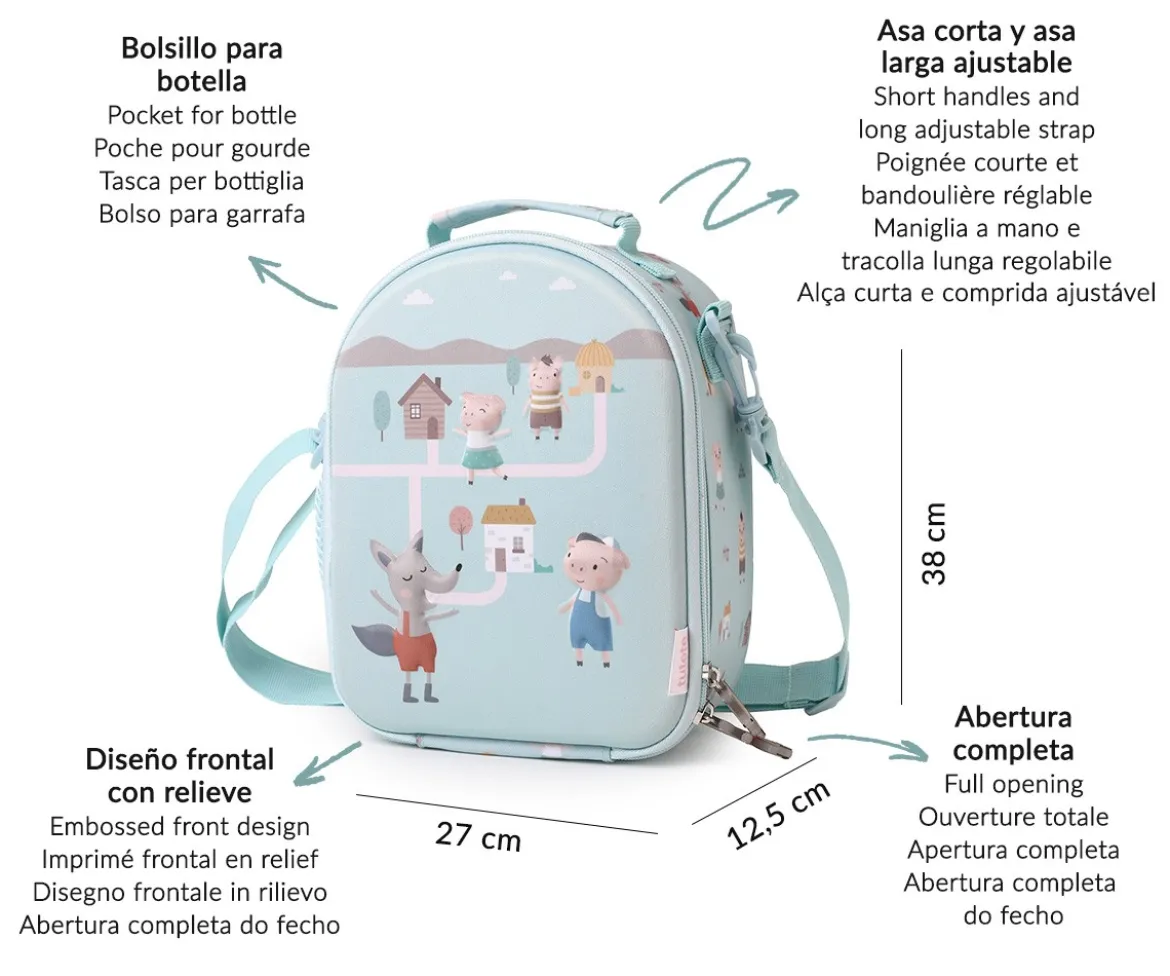 Bolsa Merienda Térmica 3D The Three Little Pigs Personalizable