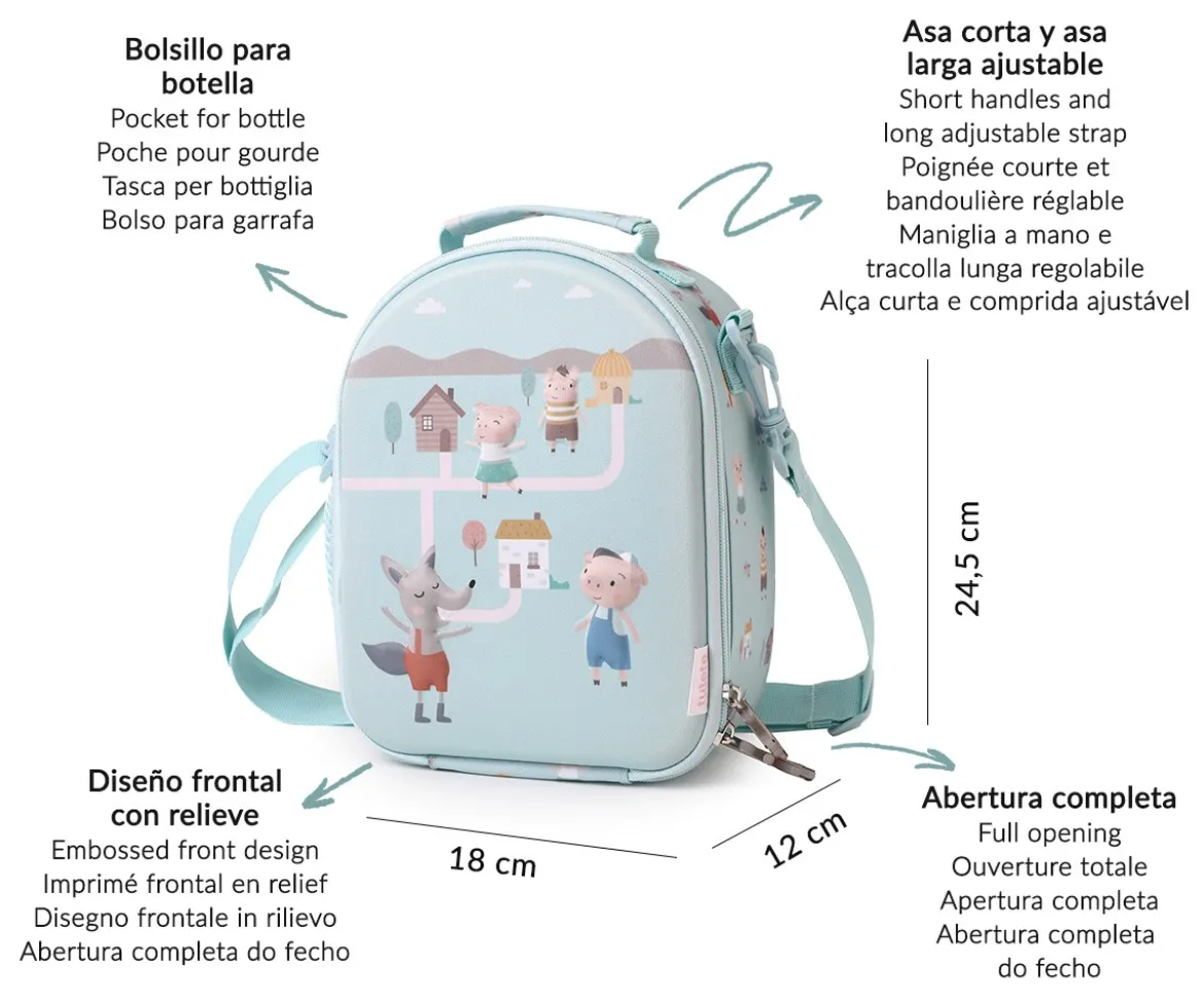 Bolsa Merienda Térmica 3D The Three Little Pigs Personalizable