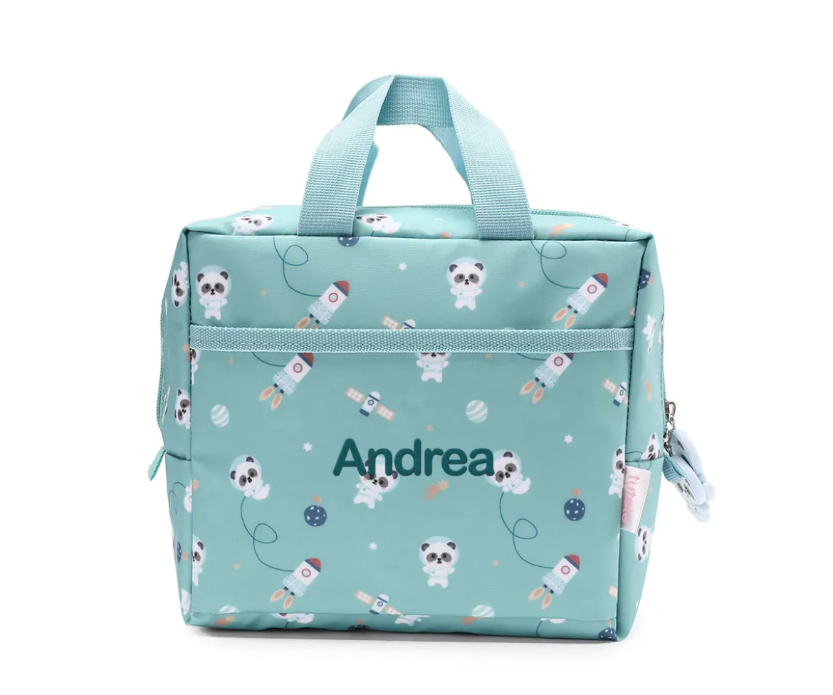 Bolsa Merienda Térmica Pandas in Space Personalizable