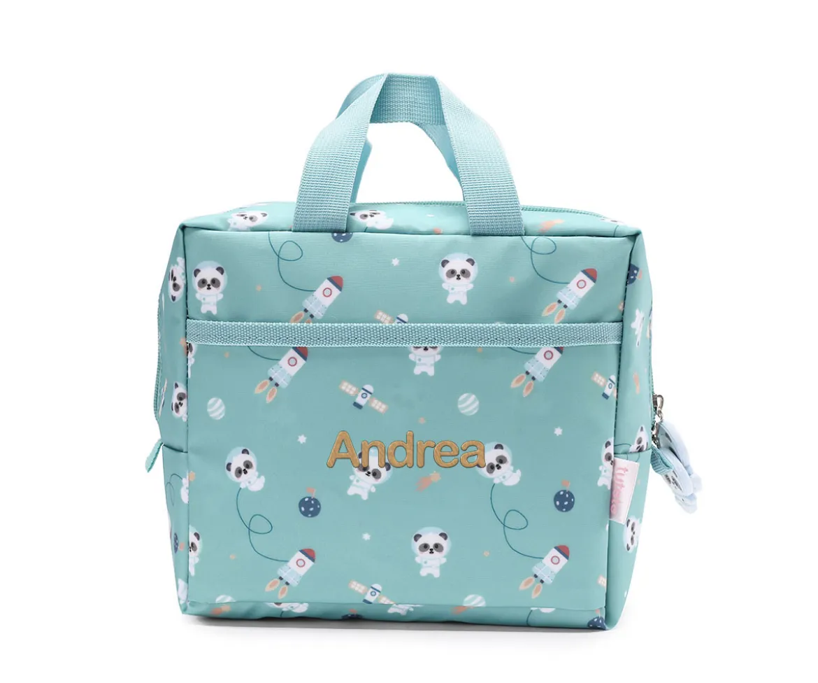 Bolsa Merienda Térmica Pandas in Space Personalizable