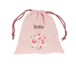 Bolsa Merienda Vichy Blossom Birds Personalizable