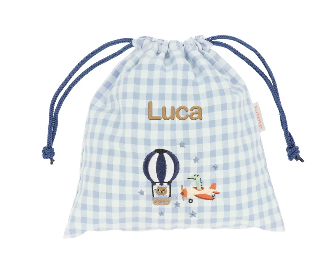 Bolsa Merienda Vichy Planes Personalizable