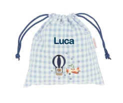 Bolsa Merienda Vichy Planes Personalizable
