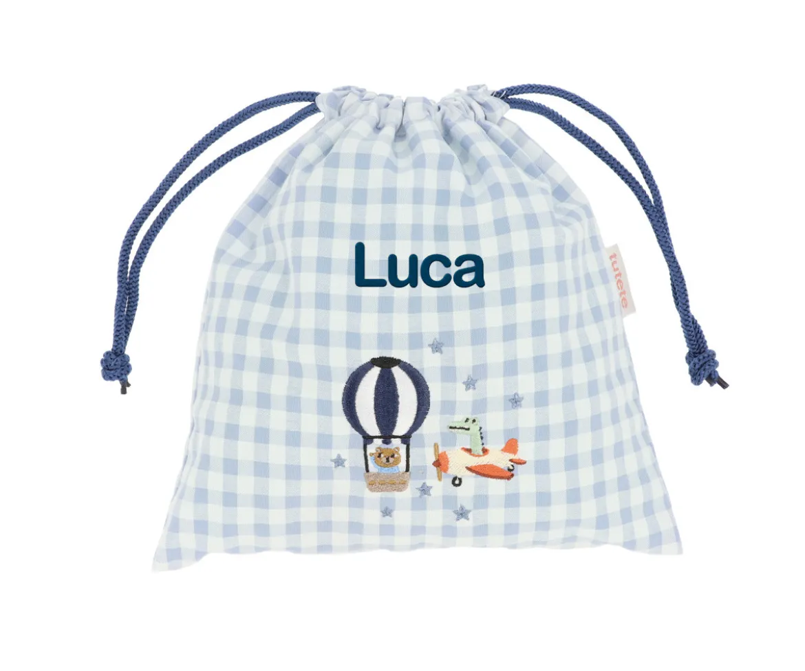 Bolsa Merienda Vichy Planes Personalizable