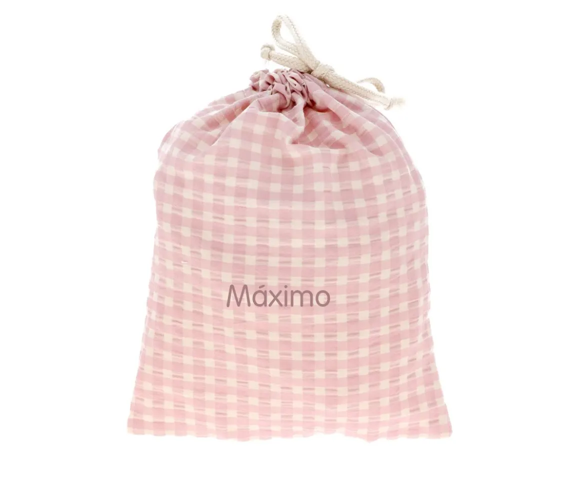 Bolsa Merienda Vichy Rosa Personalizable