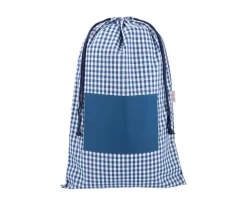 Bolsa para Muda Vichy Azul Oscuro Personalizable