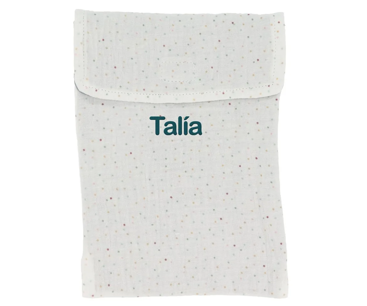 Bolsa para Pañales Rainbow Dots Azul Personalizable