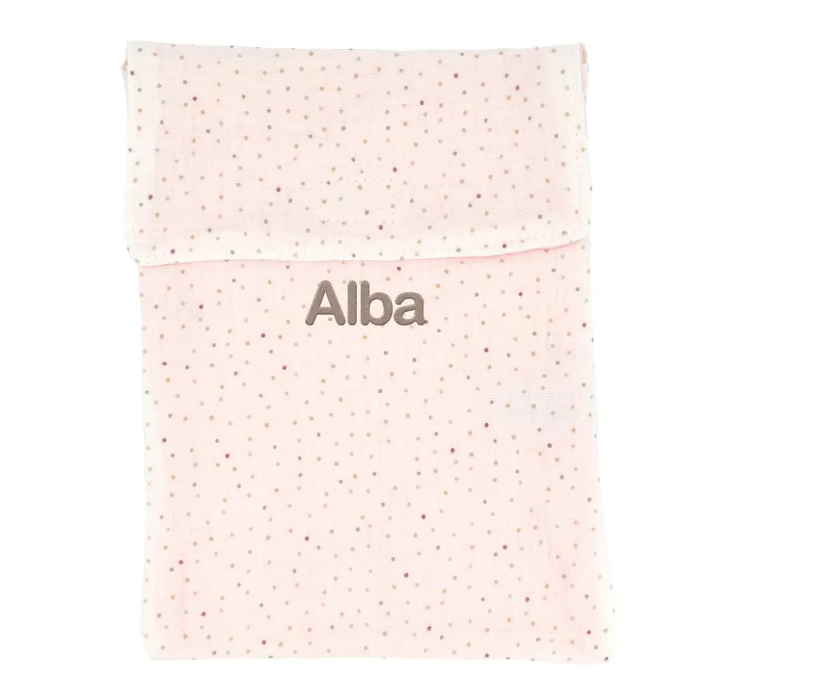 Bolsa para Pañales Rainbow Dots Rosa Personalizable