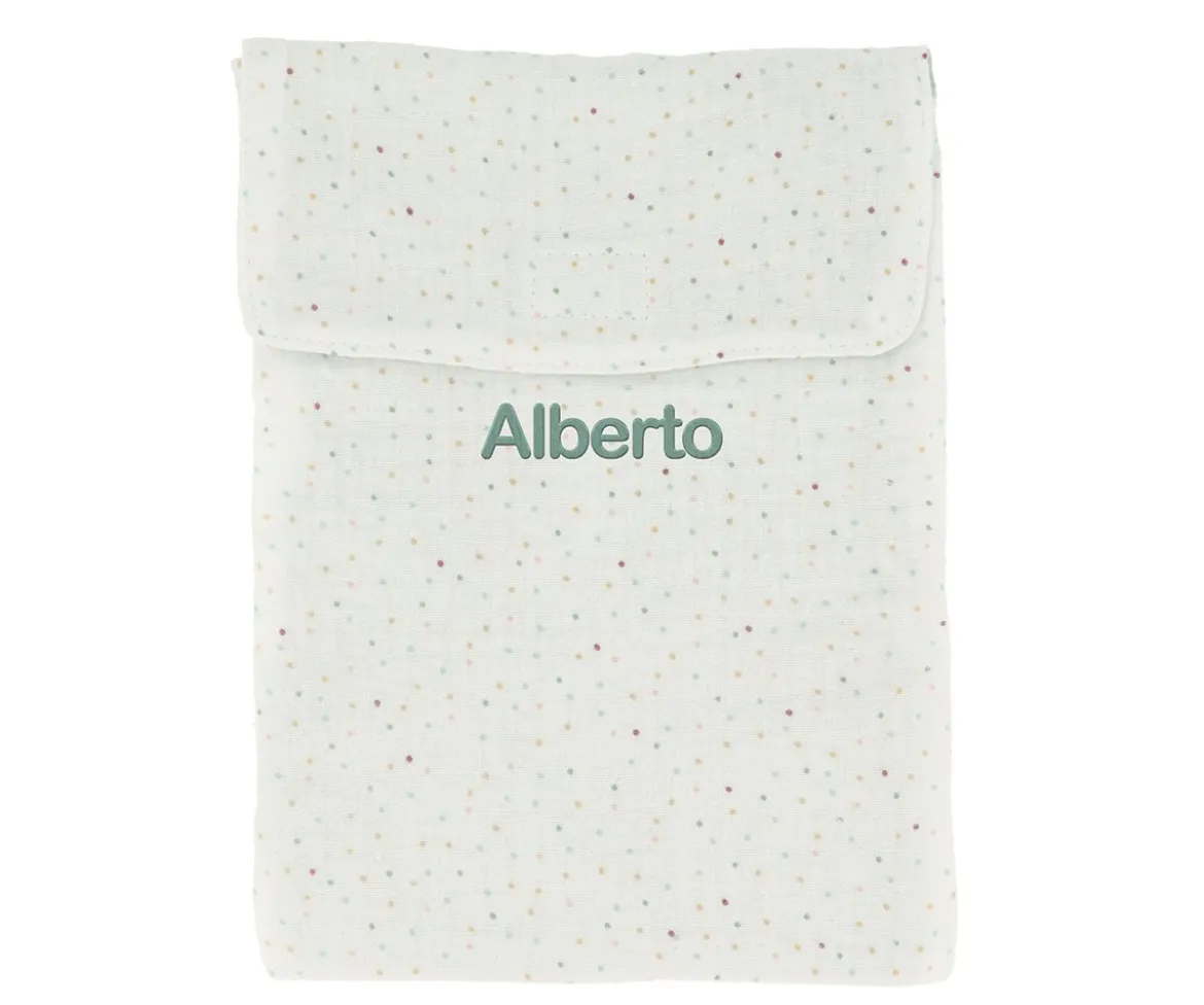 Bolsa para Pañales Rainbow Dots Verde Personalizable