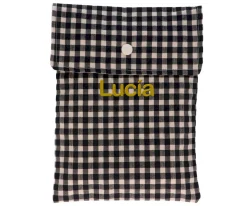 Bolsa para Pañales Vichy Negro Personalizable
