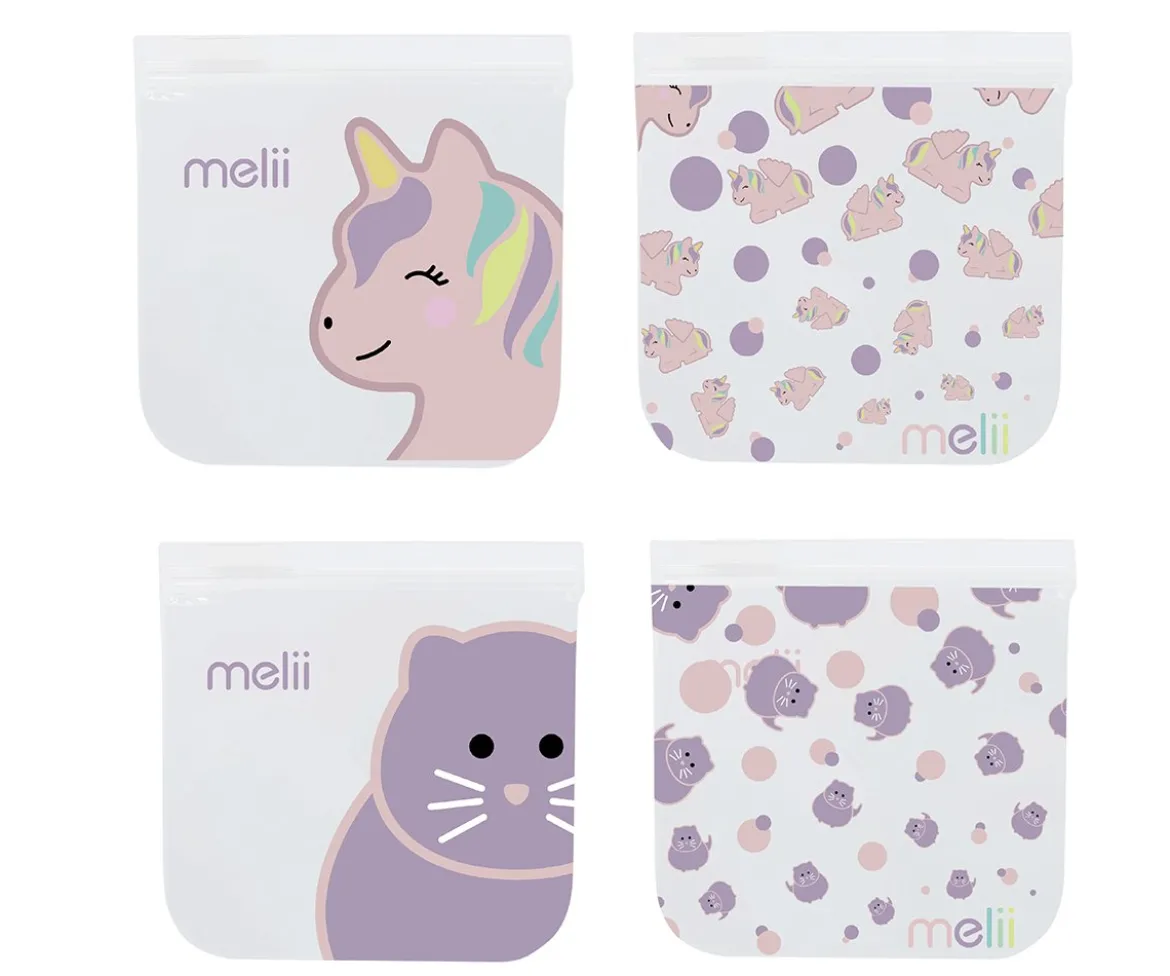 4 Bolsas Reutilizables Cat + Unicornio