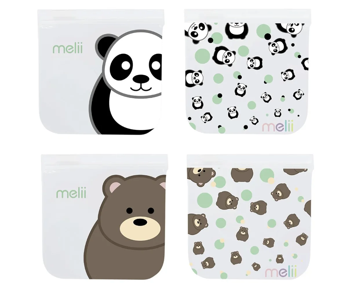 4 Bolsas Reutilizables Panda + Bear