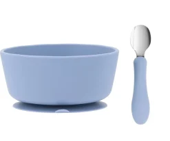 Bol Silicona + Cuchara Acero Ocean Blue