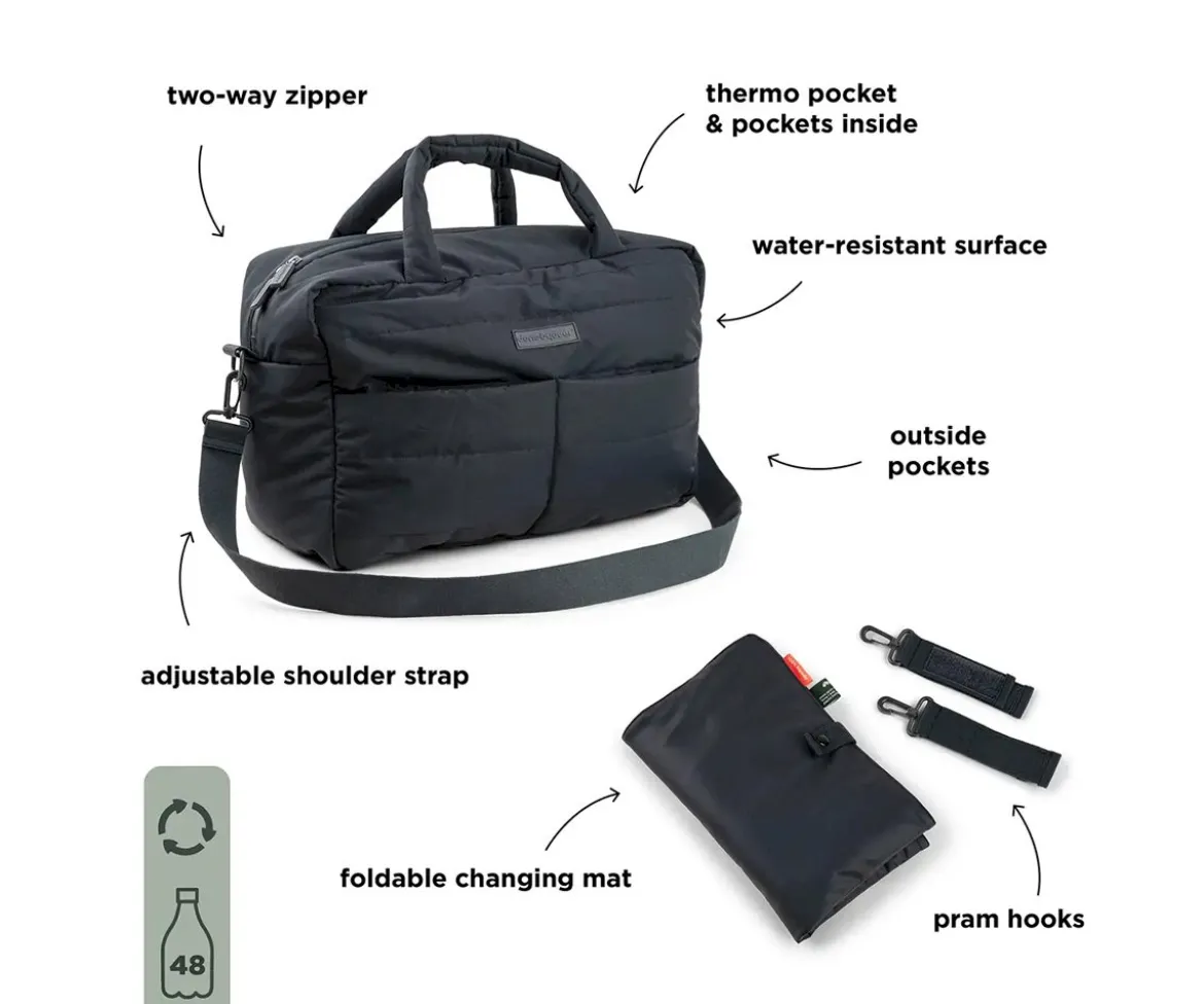 Bolso Carro Bebé con Cambiador Black