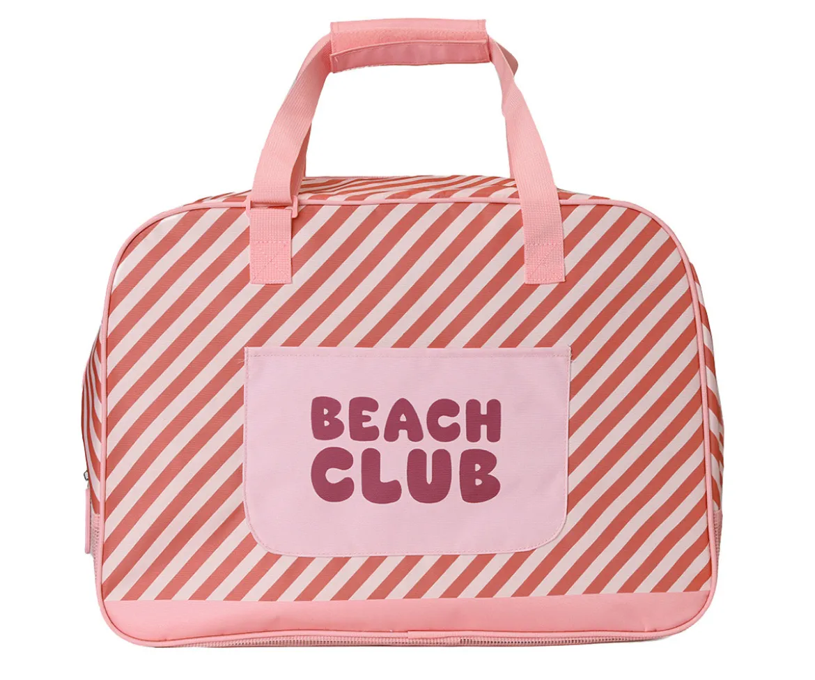 Bolso de Playa con Rejilla Stripes Bloom & Blush Personalizable