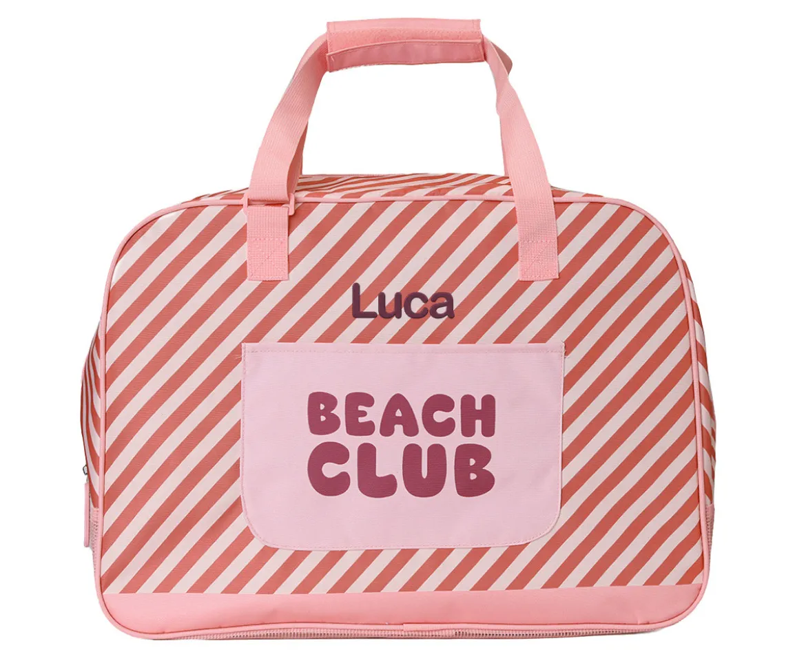 Bolso de Playa con Rejilla Stripes Bloom & Blush Personalizable