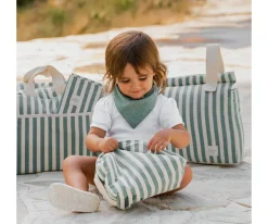 Bolso Maternidad Stripe Green Khaki Personalizable