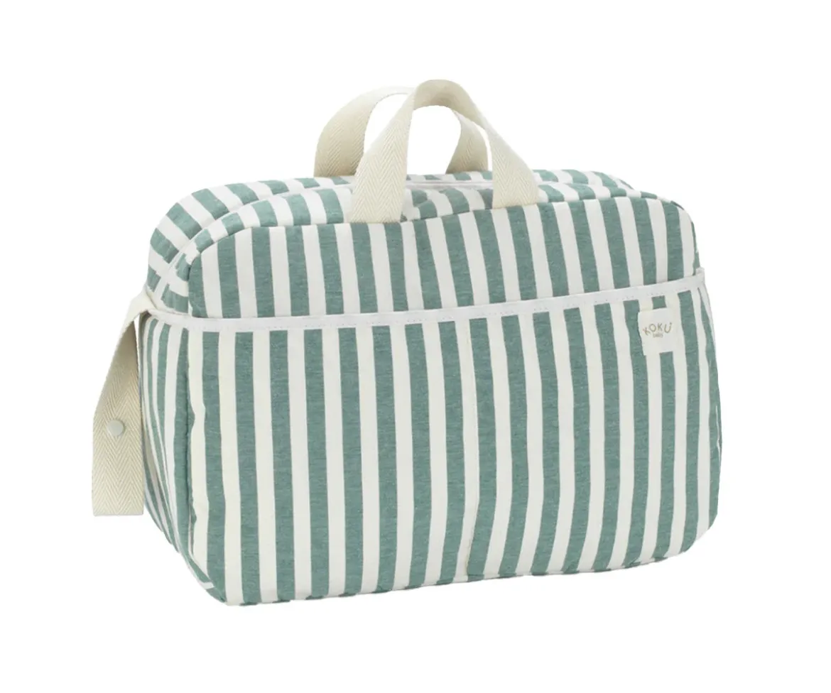 Bolso Maternidad Stripe Green Khaki Personalizable