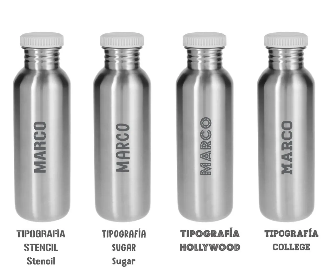Botella Acero Básica Blanco Personalizable 750ml