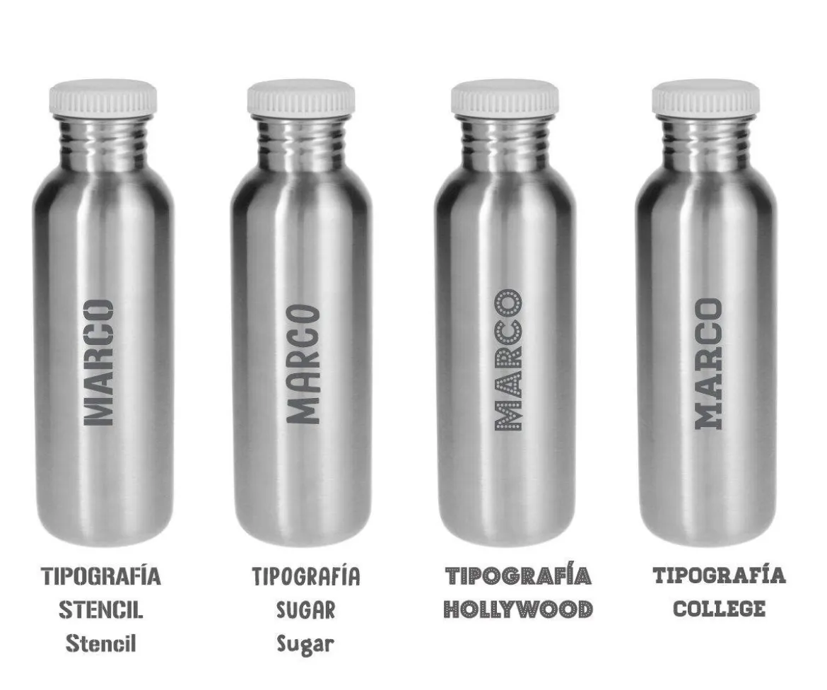 Botella Acero Básica Malva Personalizable 350ml