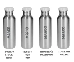 Botella Acero con Funda Stripes Yellow Chess Personalizable 750ml