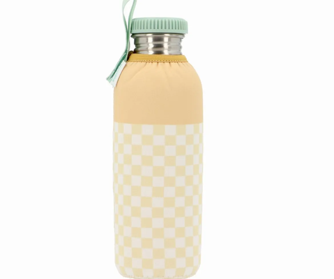 Botella Acero con Funda Stripes Yellow Chess Personalizable 750ml