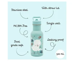 Botella Acero con Pajita Oso Polar 500ml