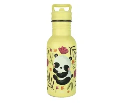 Botella Acero con Pajita Panda 500ml