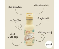 Botella Acero con Pajita Perezoso 500ml