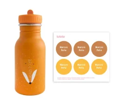 Botella Acero Trixie Mrs.Fox 350ml + 6 Pegatinas Redondas Yellow Regalo