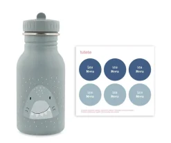 Botella Acero Trixie Mr. Shark 350ml + 6 Pegatinas Redondas Blue Regalo