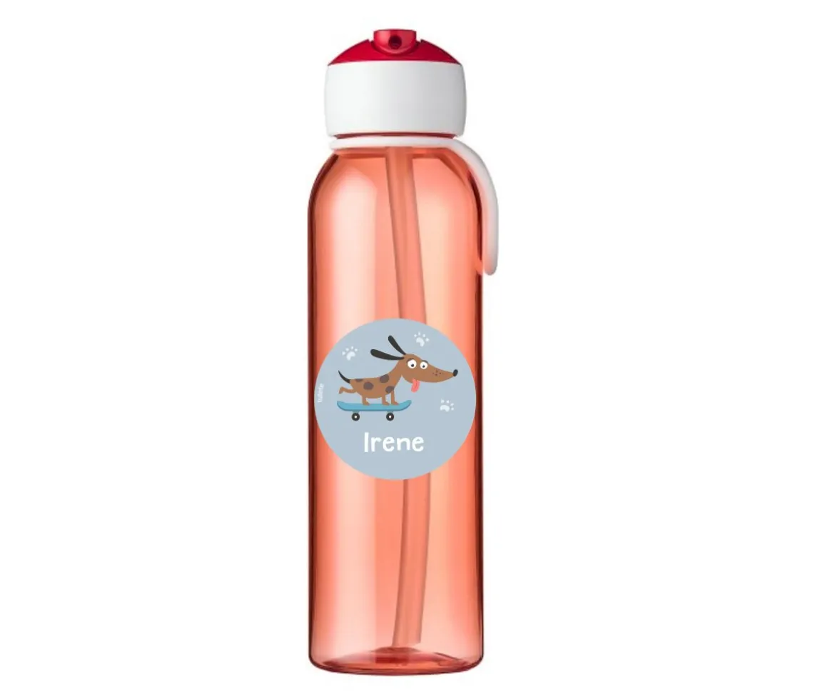 Botella Campus Flip-Up Personalizada Roja 500ml Skater Dog