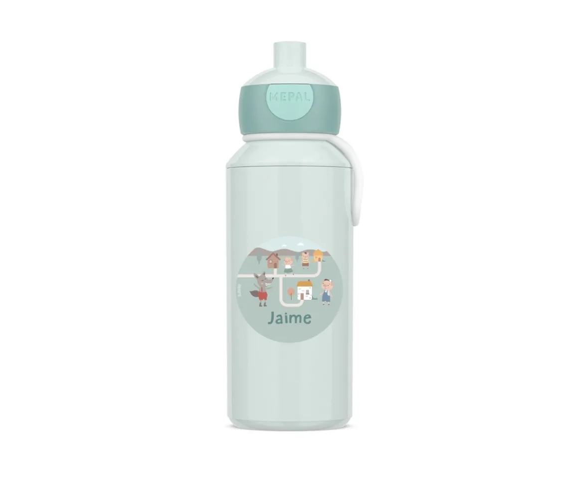 Botella Campus Pop-Up Personalizada Tutete Cool Mint 400ml The Three Little Pigs