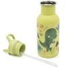 Botella de Acero con Pajita Dinosaurio 500ml