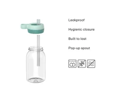 Botella de Plástico con Pajita Campus 450ml Little DutchForest Friends