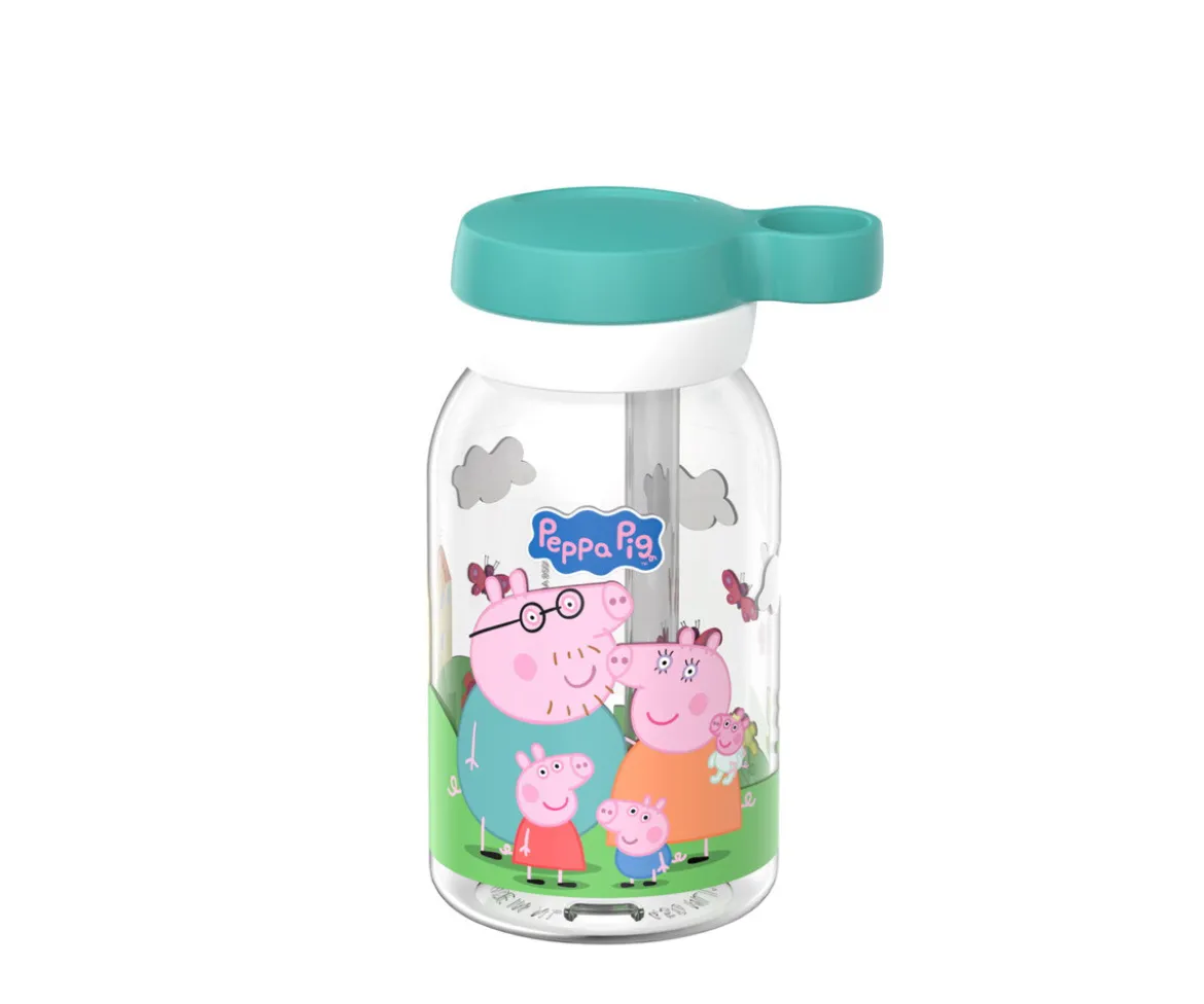Botella de Plástico con Pajita Campus 450ml Peppa Pig