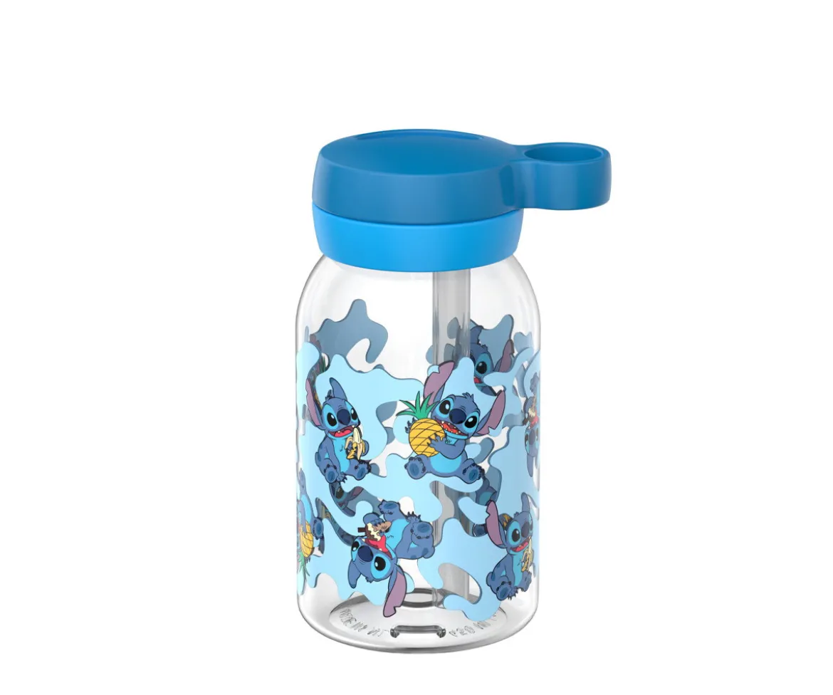 Botella de Plástico con Pajita Campus 450ml Stitch