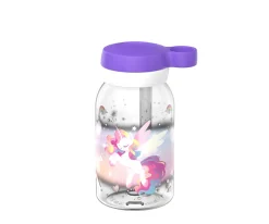 Botella de Plástico con Pajita Campus 450ml Unicorn Glow