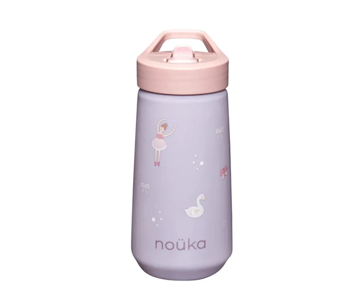 Botella de Plástico Flip-Top con Pajita 400ml Ballerina