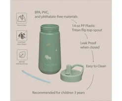 Botella de Plástico Flip-Top con Pajita 400ml Ballerina