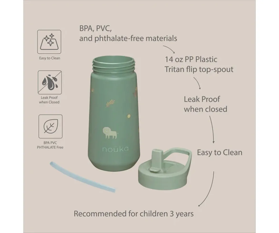 Botella de Plástico Flip-Top con Pajita 400ml Ballerina