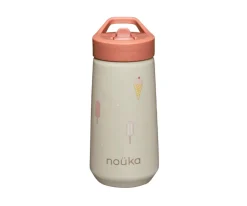 Botella de Plástico Flip-Top con Pajita 400ml Ice Cream