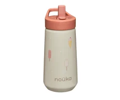 Botella de Plástico Flip-Top con Pajita 400ml Ice Cream